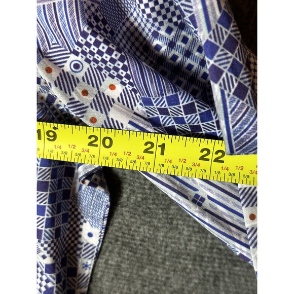 Robert Graham Shirt Mens Small Blue Geometric Long Sleeve Button Embroidered NWT - Picture 6 of 11